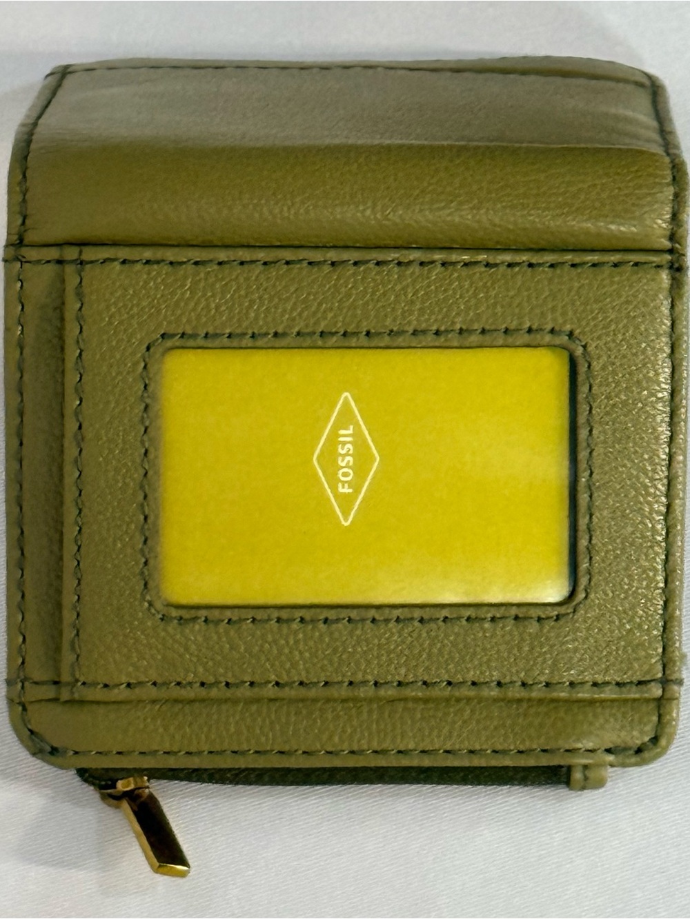 Fossil Olive Green Leather RFID Wallet Bifold
